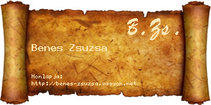 Benes Zsuzsa névjegykártya